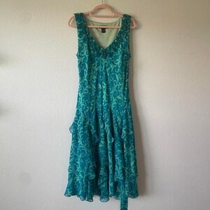 Early 2000s Whimsy Fairy‎ Floral Tiered Ruffle Dress